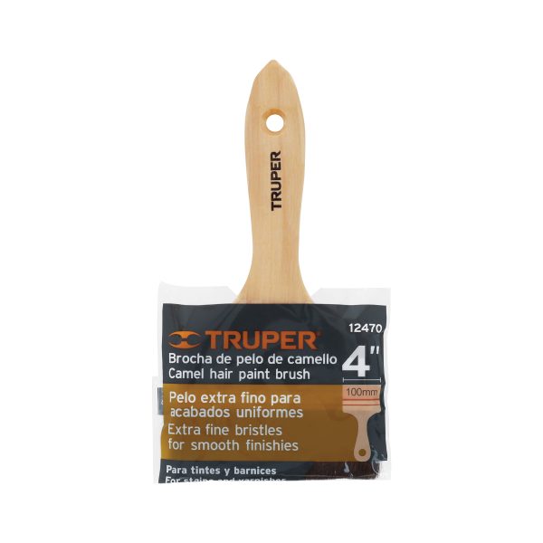 12470 - Brocha pelo de camello de 4' con mango de madera, Truper