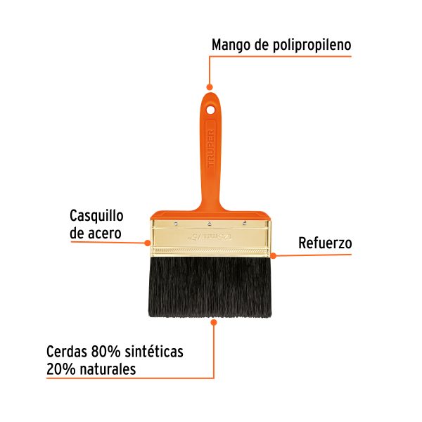 14487 - Brocha profesional de 5' con mango de plástico, Truper