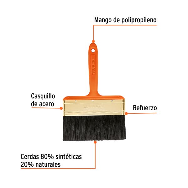 14488 - Brocha profesional de 6' con mango de plástico, Truper