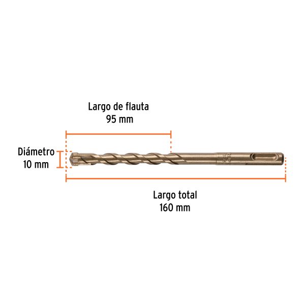 101196 - Broca SDS Plus 10 x 160 mm, Truper
