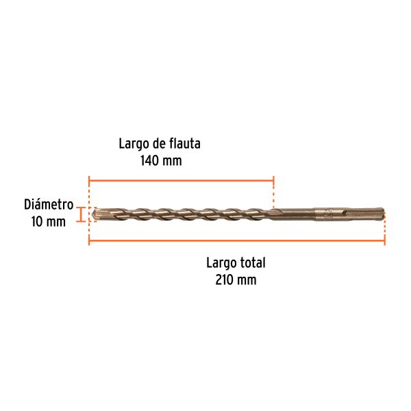 101197 - Broca SDS Plus 10 x 210 mm, Truper