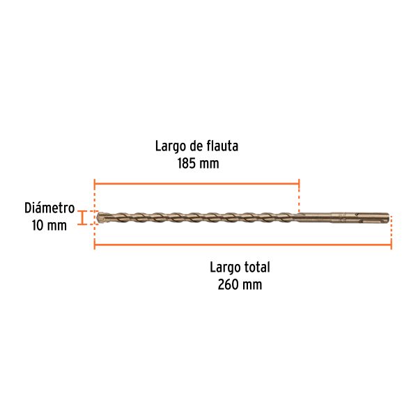 101198 - Broca SDS Plus 10 x 260 mm, Truper