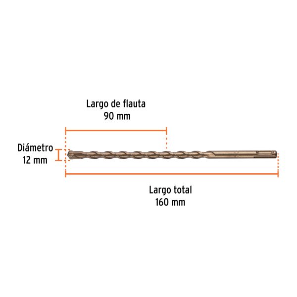 101188 - Broca SDS Plus 12 x 160 mm, Truper