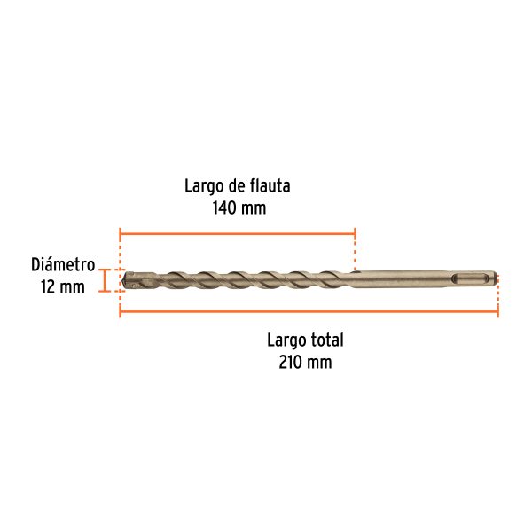 101189 - Broca SDS Plus 12 x 210 mm, Truper