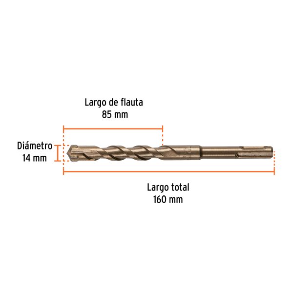 101201 - Broca SDS Plus 14 x 160 mm, Truper