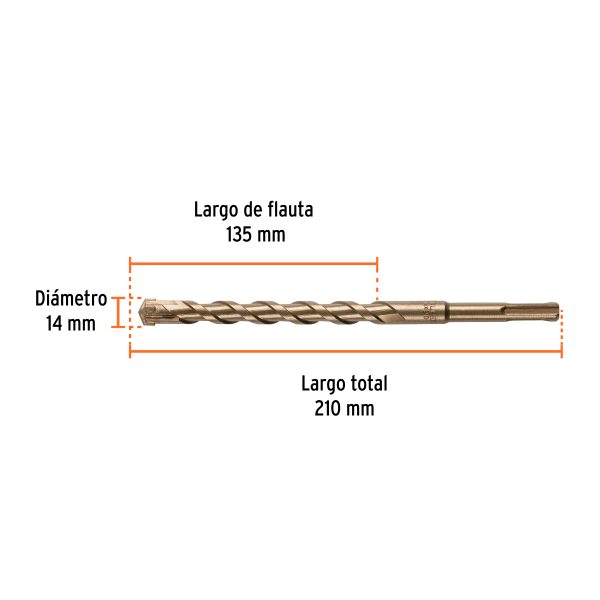 101202 - Broca SDS Plus 14 x 210 mm, Truper