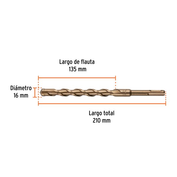 101204 - Broca SDS Plus 16 x 210 mm, Truper