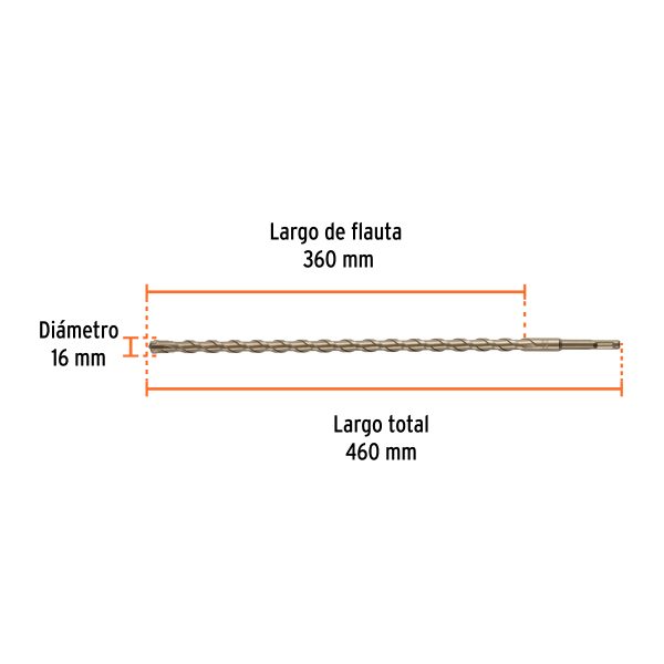 101206 - Broca SDS Plus 16 x 460 mm, Truper