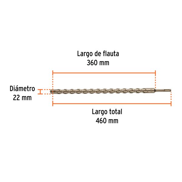 101210 - Broca SDS Plus 22 x 460 mm, Truper