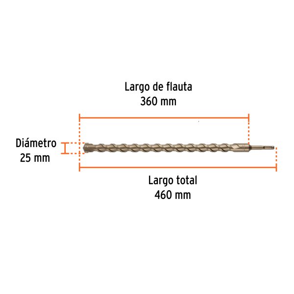 101211 - Broca SDS Plus 25 x 460 mm, Truper