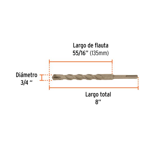 11286 - Broca SDS Plus 3/4 x 8', Truper