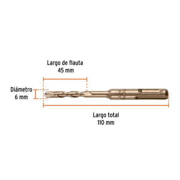 101108 - Broca SDS Plus 6 x 110 mm, Truper