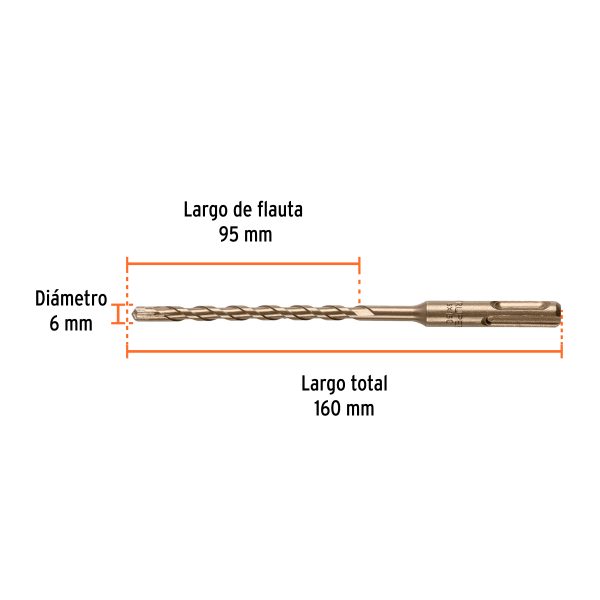 101109 - Broca SDS Plus 6 x 160 mm, Truper