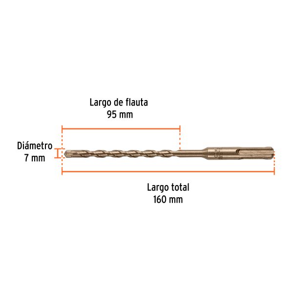 101191 - Broca SDS Plus 7 x 160 mm, Truper