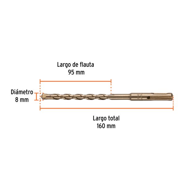 101193 - Broca SDS Plus 8 x 160 mm, Truper