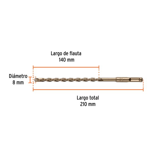 101194 - Broca SDS Plus 8 x 210 mm, Truper