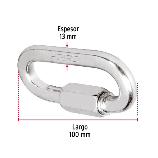 44025 - Bandola de acero de 1/2' con seguro, Fiero