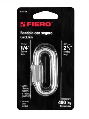 44022 - Bandola de acero de 1/4' con seguro, Fiero