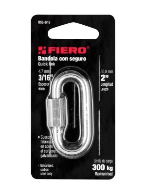 44021 - Bandola de acero de 3/16' con seguro, Fiero