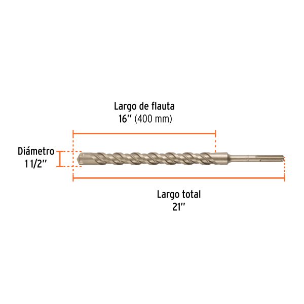101469 - Broca SDS Ma x de 1-1/2 x 21', Truper