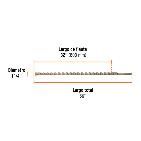 101467 - Broca SDS Ma x de 1-1/4 x 36', Truper