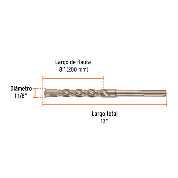 101463 - Broca SDS Ma x de 1-1/8 x 13', Truper