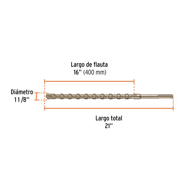 101464 - Broca SDS Ma x de 1-1/8 x 21', Truper