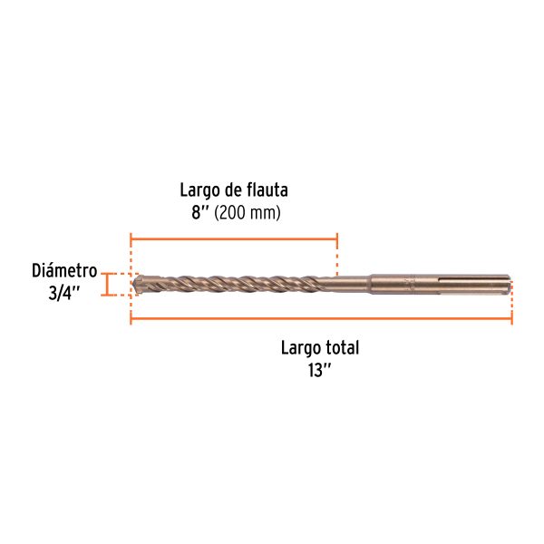 101435 - Broca SDS Ma x de 3/4 x 13', Truper
