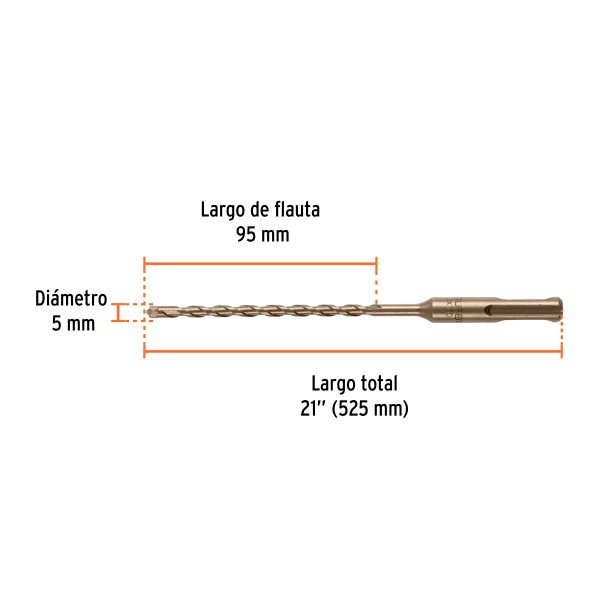 101433 - Broca SDS Ma x de 5/8 x 21', Truper