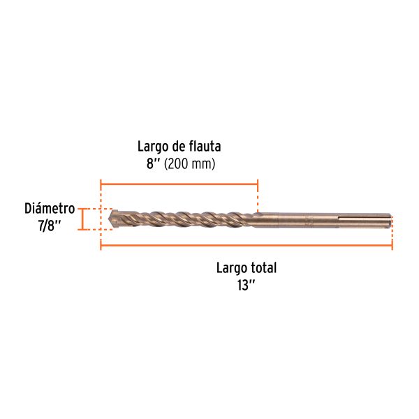 101438 - Broca SDS Ma x de 7/8 x 13', Truper