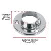 48975 - Brida cromada para tubo redondo de clóset, HERMEX