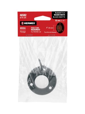 46582 - Brida negra para tubo redondo de closet, HERMEX