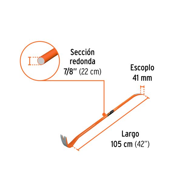 102672 - Barreta de uña de 7/8' x 105 cm, Truper Expert