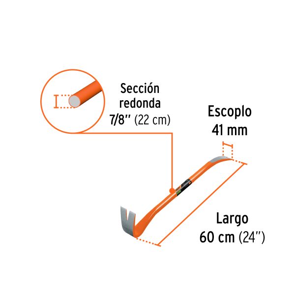 102649 - Barreta de uña de 7/8' x 60 cm, Truper Expert