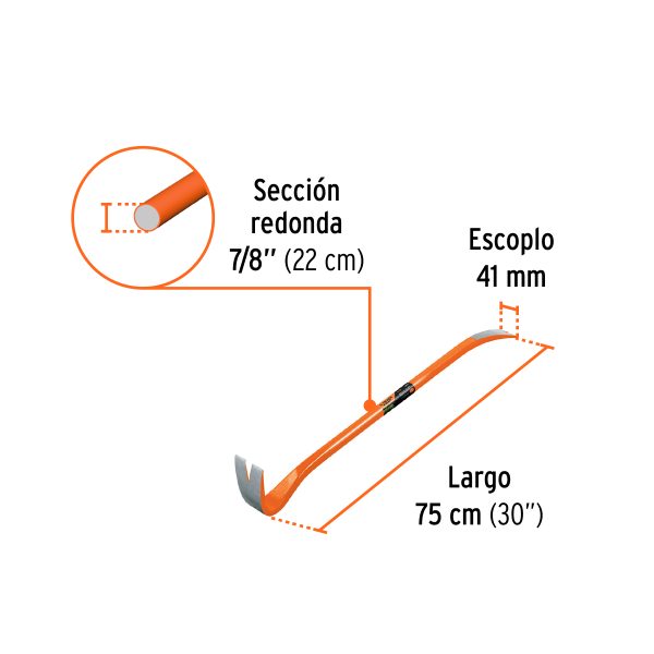 102670 - Barreta de uña de 7/8' x 75 cm, Truper Expert