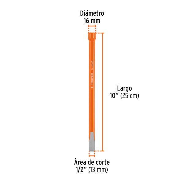 12121 - Cincel de corte frío de 1/2 X 10', Truper