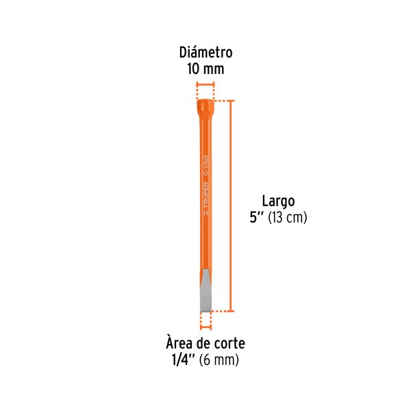 12100 - Cincel de corte frío de 1/4 X 5', Truper