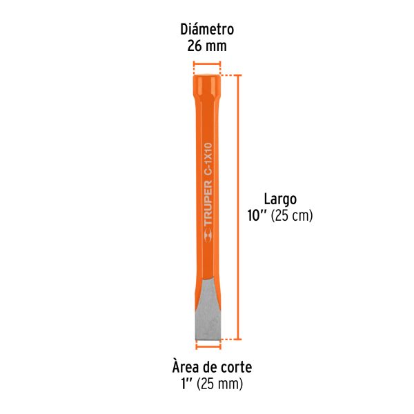 12163 - Cincel de corte frío de 1 X 10', Truper