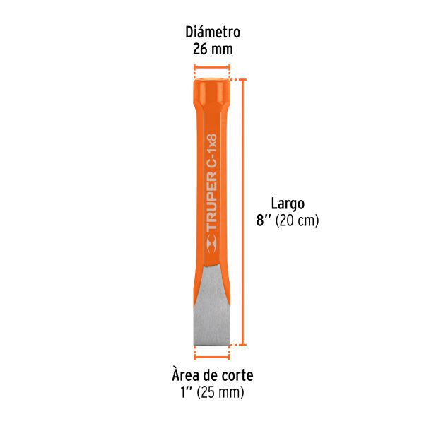 12160 - Cincel de corte frío de 1 X 8', Truper
