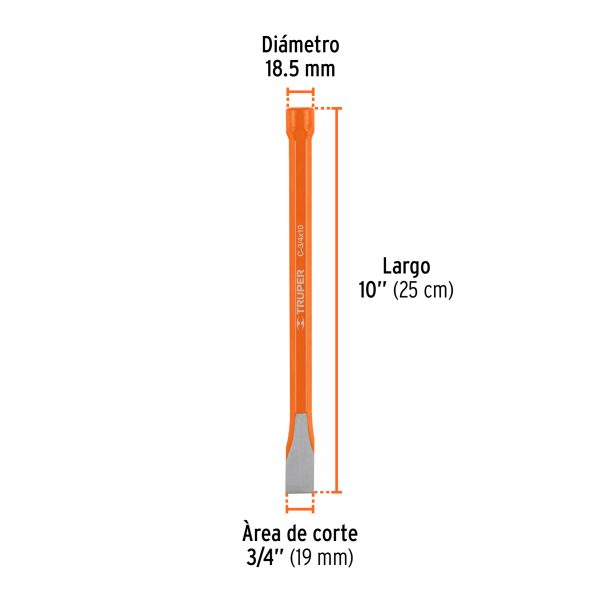 12145 - Cincel de corte frío de 3/4 X 10', Truper