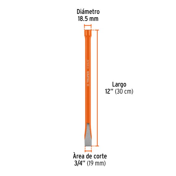 12148 - Cincel de corte frío de 3/4 X 12', Truper