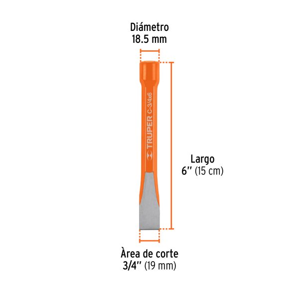 12139 - Cincel de corte frío de 3/4 X 6', Truper