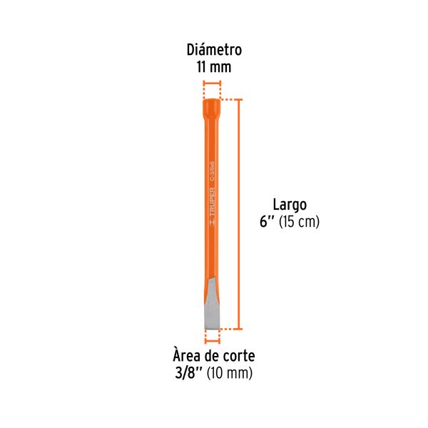 12106 - Cincel de corte frío de 3/8 X 6', Truper