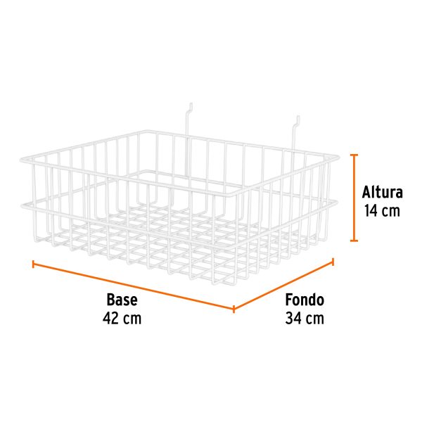 50252 - Canastilla de acero, 42 x 14 x 34 cm, Truper