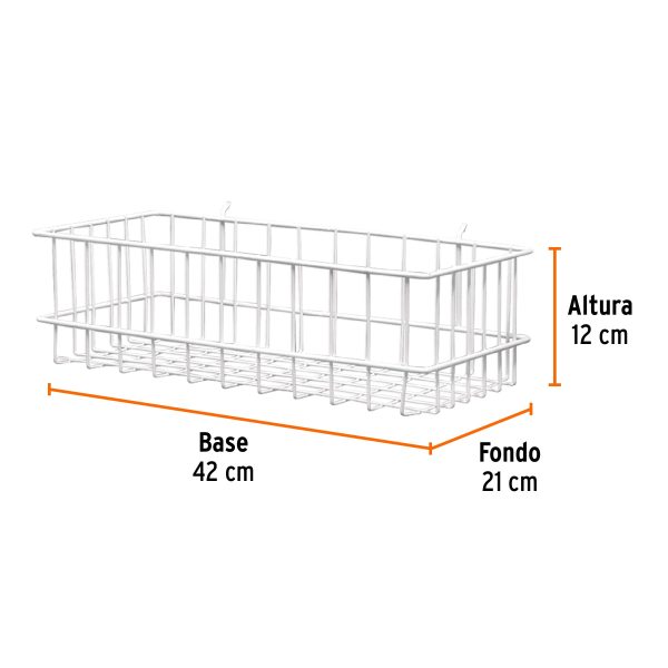 50255 - Canastilla de acero, 42 x 12 x 21 cm, Truper