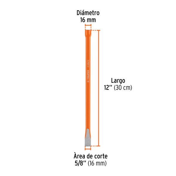 12136 - Cincel de corte frío de 5/8 X 12', Truper