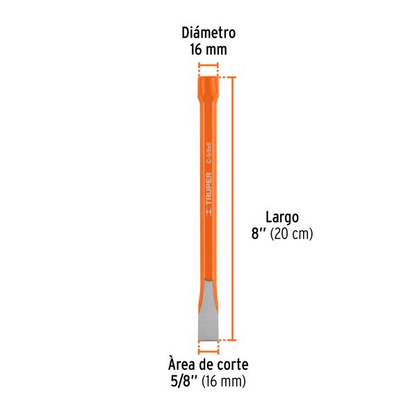 12130 - Cincel de corte frío de 5/8 X 8', Truper