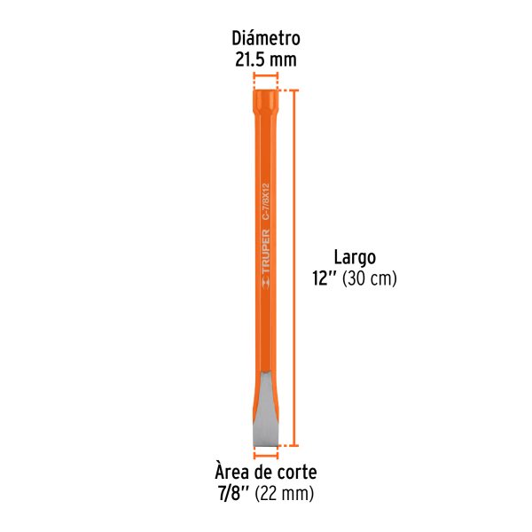 12157 - Cincel de corte frío de 7/8 X 12', Truper