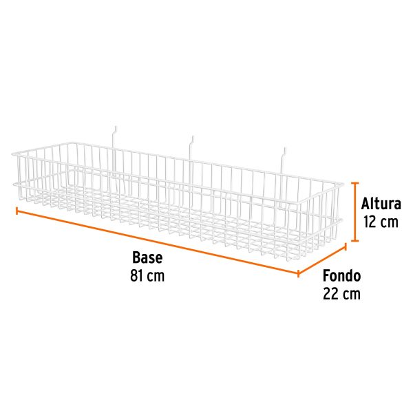 50253 - Canastilla de acero, 81 x 12 x 22 cm, Truper