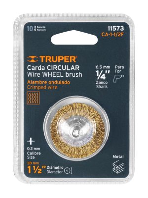 11573 - Carda circular 1-1/2' alambre fino para taladro, Truper
